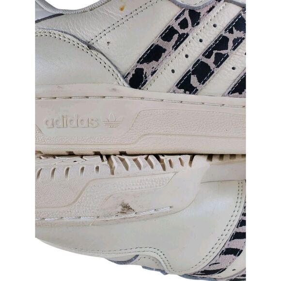 Adidas Rivalry Low Animal Print Stripes Shoes Women 10.5 Ivory White FY9203 READ - Picture 6 of 16